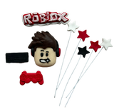 Set of 9 edible sugar decorations, Roblox