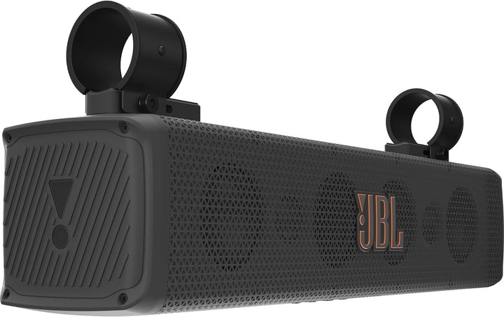 JBL Rallybar S 21" Universal în aer liber Bluetooth Soundbar pentru vehicule și bărci cu 8 difuzoare impermeabile, amplificator 150 Watt Rms, sunet Pro și suport inovator
