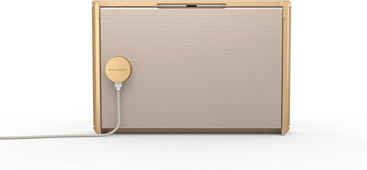 Bang & Olufsen Beosound Level - Difuzor portabil fără fir cu Wifi și Bluetooth (16 ore de funcționare a bateriei), Difuzor durabil certificat Cradle to Cradle - Gold Tone/Wood