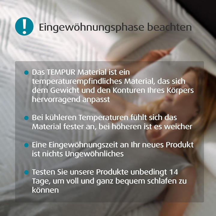 TEMPUR Original Sleeping Pillow Memory Foam, Pernă ergonomică de susținere a gâtului pentru cei care dorm lateral și pe spate, Fermă, M (50 X 31 X 10/7 Cm), Alb