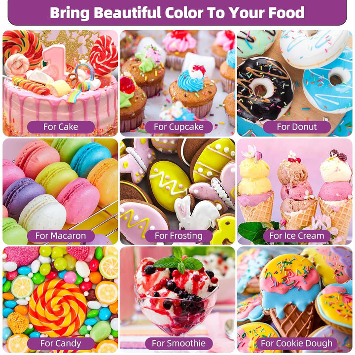 Lebensmittelfarbe 18 Farben X 6Ml, Lebensmittelfarbe Flüssig, Lebensmittel Farben Set Farbstoff, Backfarben Tortendeko Food Coloring Für Kuchen, Macaron, Zuckerguss Fondant DIY Backzubehör