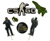 Set of 6 edible sugar paste decorations, Counter-Strike: Global Offensive (CS:GO)