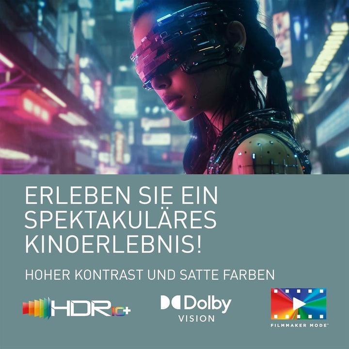 Panasonic TV-50W80AEZ, W80 Serie 50 Zoll 4K Ultra HD LED Smart TV, 2024, Fire TV, Dolby Vision & Atmos, Game Mode Plus, Alexa Sprachsteuerung, Airplay, Schwarz