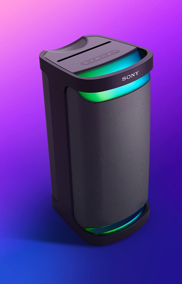 Sony SRS-XP700 Difuzor puternic pentru petreceri Bluetooth cu sunet de petrecere omnidirecțional, iluminare și baterie 25H (IPX4, MEGA BASS, încărcare rapidă, Party Connect) Negru, SRSXP700B.CEL