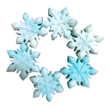 Set of 6 edible sugar decorations, Snowflakes