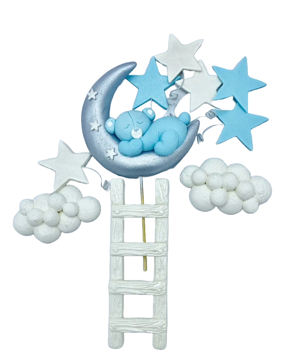 Set of 10 edible sugar paste decorations, Baptism