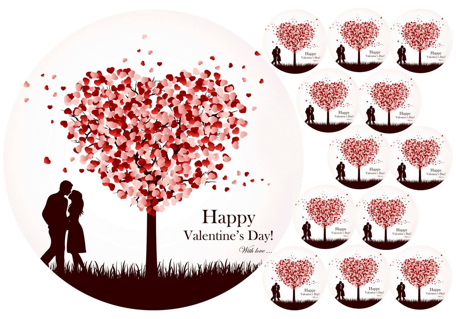 Imagine comestibila, vafa, format A4, Valentine's Day - Nati Shop