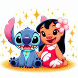 Imagine comestibila, vafa sau icing, format A4, Lilo and Stitch - Nati Shop