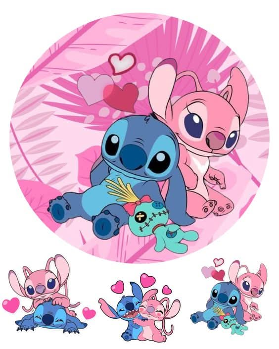 Imagine comestibila, vafa sau icing, format A4, Lilo and Stitch - Nati Shop