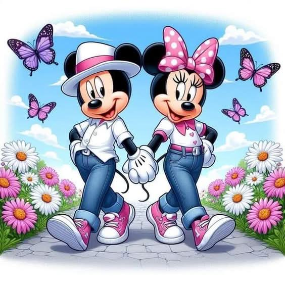 Imagine comestibila, vafa sau icing, format A4, Mickey si Minnie Mouse - Nati Shop