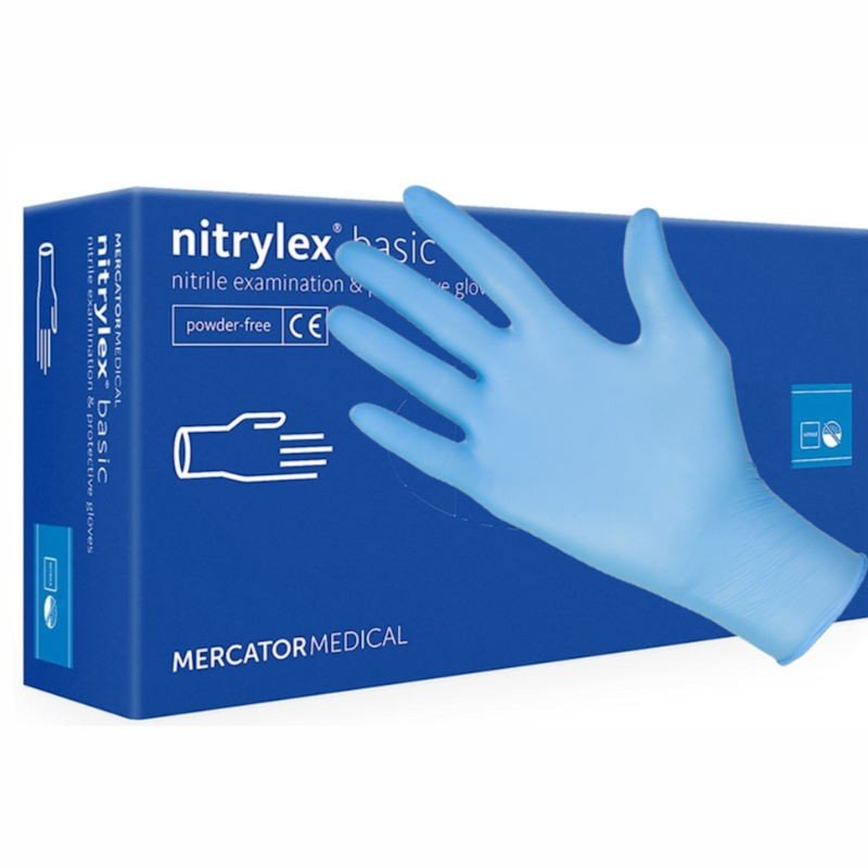 Manusi nitril nepudrate albastre Nitrylex 100buc, marimea XL - Nati Shop