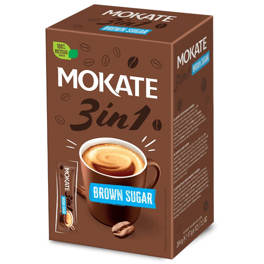 MOKATE 3in1 Brown Sugar Instant Coffee Sachet 24x17g