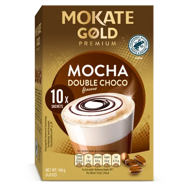 MOKATE Gold Premium Cappuccino Mocha Double Choco 10x14g