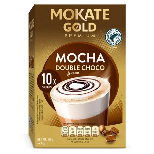 MOKATE Gold Premium Cappuccino Mocha Double Choco 10x14g