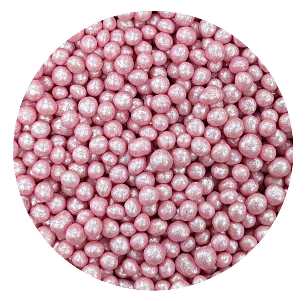 Perle sprinkles roz perlat, orez expandat, 80g - Nati Shop