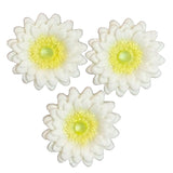 Set 3 decoratiuni comestibile din zahar, Gerbera alba - Nati Shop