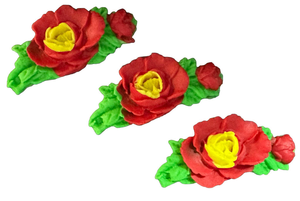 Set 3 decoratiuni comestibile din zahar, trandafiri - Nati Shop