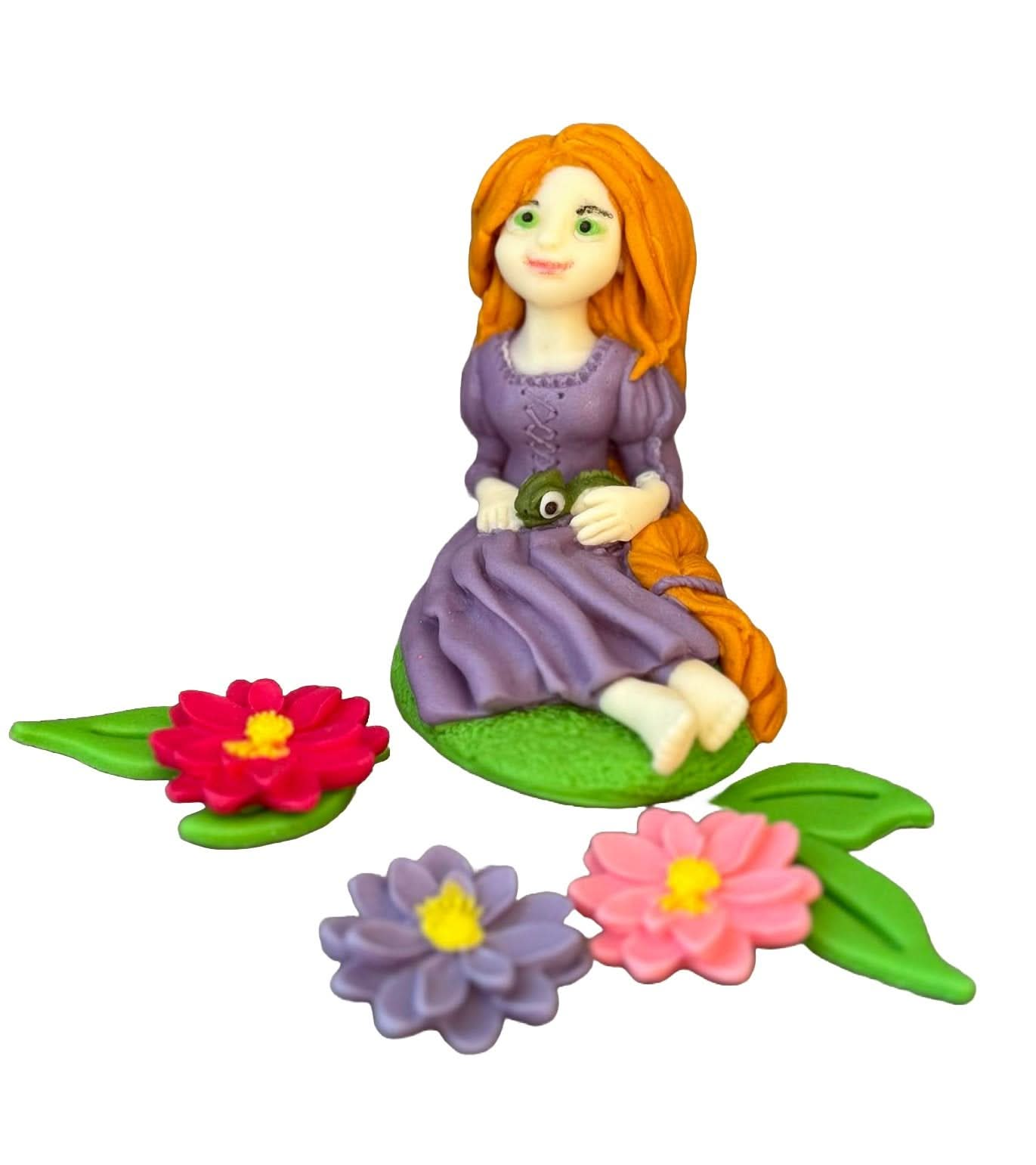 Set 6 decoratiuni comestibile din zahar, Rapunzel - Nati Shop