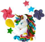 Set 7 decoratiuni comestibile din zahar, Unicorn - Nati Shop