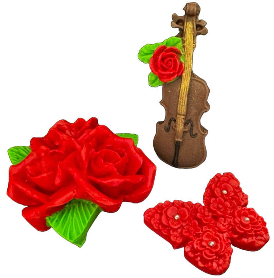 Set 9 decoratiuni comestibile din zahar, Music of Love - Nati Shop